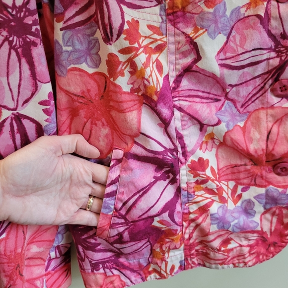 Coldwater Creek Lightweight Floral Summer Jacket XL - Picture 6 of 10